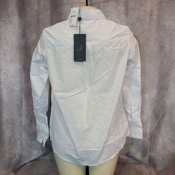 The Fifth Label White Closer Ruffle Sleeve Button Down Poplin Shirt Size Small - Picture 3 of 5